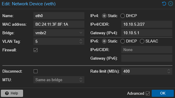 Example Networking Config